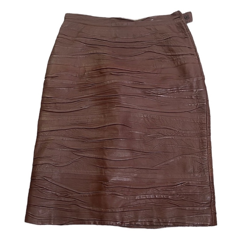 Compagnia delle Pelli brown leather pencil skirt size medium